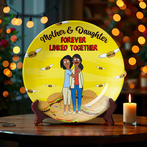 Personalized Gift For Mom Ceramic Round Plate Mother's Day Mom And Daughter 04XQMH140325HG - Ceramic Round Plate - GoDuckee
