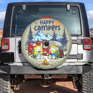 Personalized Gifts For Camping Couple Tire Cover Happy Campers Couple 05qhtn160125pa - Tire Covers - GoDuckee