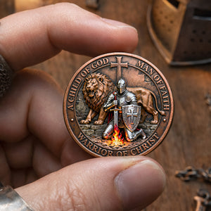Warrior Of Christ Printed Metal Coin - Gift For Christian 04NALU130226 - Coin - GoDuckee