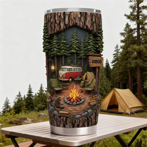 Campfire Adventure 20oz Tumbler - Personalized Gift For Camping Lovers 05KILU301225 - Tumbler Cup - GoDuckee