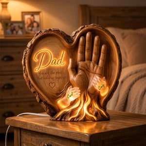 Dad's Heart Pieces Acrylic Light Box - Personalized Gifts For Dad 01padh300426 - Light Box - GoDuckee