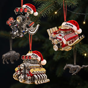 Drag Racing V8 Engine Ornament - Personalized Gifts For Racing Fans Christmas Ornament 04NATA121026 - Ornament - GoDuckee