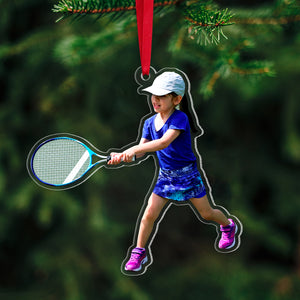 Christmas Gift For Tennis Lover, Personalized Custom Photo Ornament, Acrylic Christmas Ornament - Ornament - GoDuckee