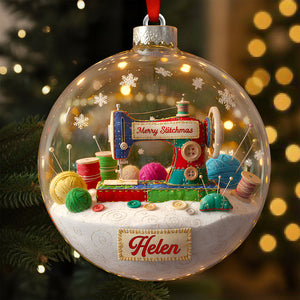 Merry Sewing Christmas Ornament Personalized Gifts for Sewing Lovers 01KIDT300925 - Ornament - GoDuckee