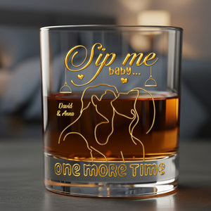 Sip Me Baby One More Time 11oz Drinking Glass - Personalized Gifts For Couples 04TOTN241125 - Glass - GoDuckee