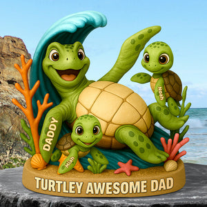 Turtle Awesome Dad Acrylic Plaque Gifts For Dad 01NADT120525 - Shaped Plaques - GoDuckee