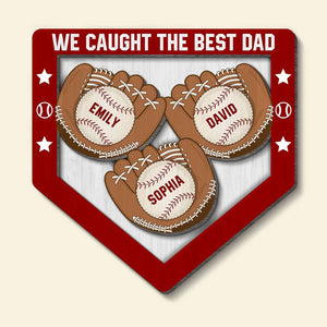 Dad We Caught The Best Dad Personalized Wooden Art - Wood Sign - GoDuckee