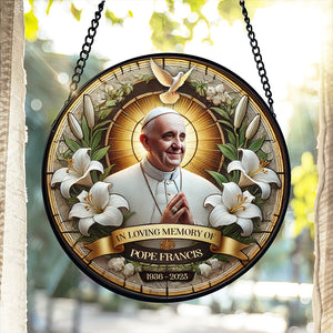 Forever In Our Prayers – Pope Francis Stained Glass 01HULU230425 - Ornament - GoDuckee