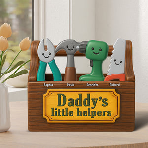 Daddy's Little Helpers Acrylic Plaque - Personalized Gifts For Father 01NAQN020525 - Shaped Plaques - GoDuckee