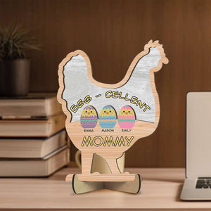 Personalized Gifts For Mom Wood Sign Egg-Cellent Mommy - Wood Signs - GoDuckee