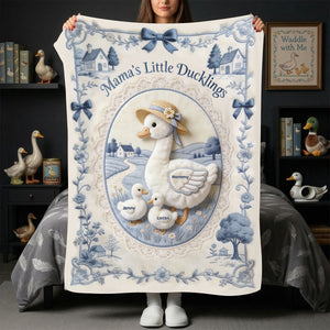 Mama's Little Ducklings Blanket - Personalized Gifts For Mom 03PGTN170326 - Blanket - GoDuckee