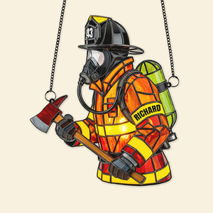 Firefighter Suncatcher Ornament - Personalized Gifts For Firefighters 01namg070725 - Ornament - GoDuckee