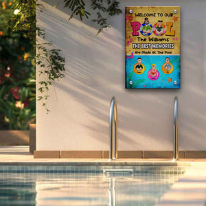 Personalized Gifts For Family Metal Sign Pool Memories 01XQMH160125PA - Metal Signs - GoDuckee