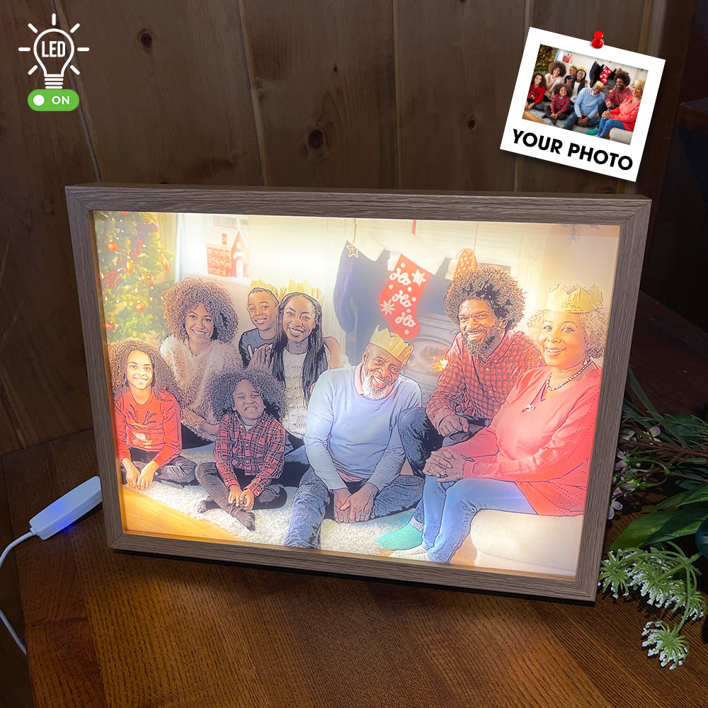 Gifts For Family, Personalized Light Picture Frame - Poster & Canvas - GoDuckee