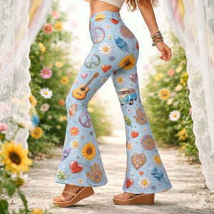 Hippie Flare Leggings Gifts 02pglu200326 - Shorts and Pants - GoDuckee