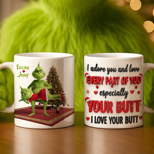 Naughty Green Monster Personalized Gifts For Couple Christmas Coffee Mug 03natn120925 - Coffee Mug - GoDuckee