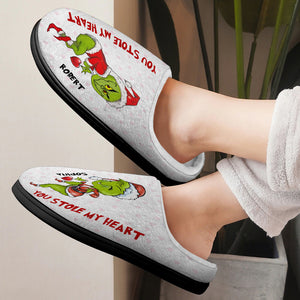 You Stole My Heart-Personalized Home Slippers-Gift For Him/ Gift For Her- Christmas Gift-06qhqn301023 - Shoes - GoDuckee