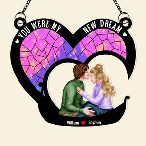 Personalized Gifts For Couple Suncatcher Window Hanging Ornament 04kaqn060624pa - Ornaments - GoDuckee