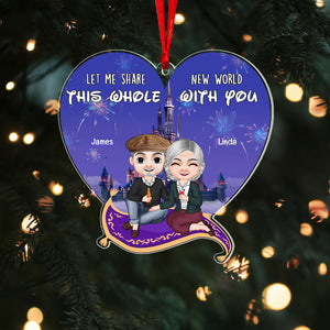 Let Me Share This World With You, Personalized 01OHPU111023HH Ornament, Christmas Gift For Couple - Ornament - GoDuckee