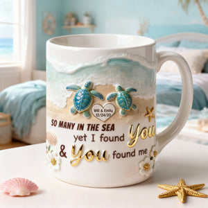 Turtle Couple Coffee Mug - Personalized Gifts For Couple 04tomg150126 - Coffee Mug - GoDuckee