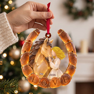 Attuned Horse Girl Sea Glass Effect Ornament, Personalized Gifts For Horse Lovers 05QHTN101026