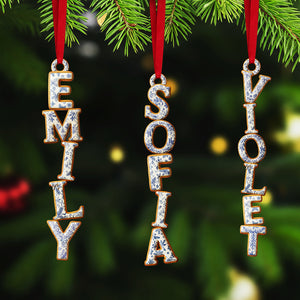 Toile de Jouy Gingerbread Alphabet Acrylic Ornament, Personalized Gifts For Christmas 03pgta251025 - Ornament - GoDuckee