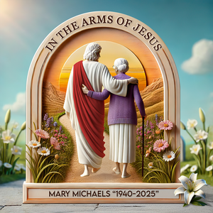 Heaven Jesus Plaque - Personalized Memorial Gifts 02hupu160425 - Shaped Plaques - GoDuckee