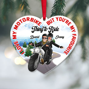 I Love My Motorbike, But You're My Favourite - Personalized Biker Ornament, Gift For Couple - Ornament - GoDuckee
