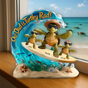 Turtle Dad Acrylic Plaque - Personalized Gifts For Father 04TGLU080525 - Shaped Plaques - GoDuckee