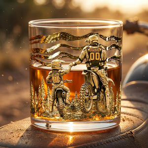 Dad Dirt Bike Round Glass - Personalized Gifts For Dad 05tglu140526 - Glass - GoDuckee