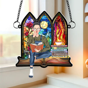Personalized Gift For Book Lovers Suncatcher Ornament Reading Book Girl 01OHLU311224TM - Ornament - GoDuckee