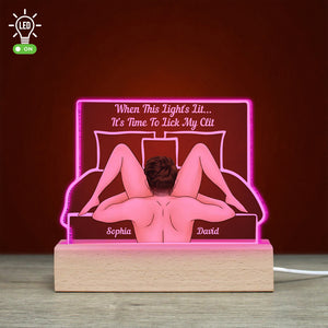 When This Light's Lit It's Time To Lick My Clit-Personalized Led Light- Gift For Couple- Couple Led Light - Led Night Light - GoDuckee