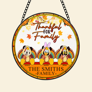 Personalized Gifts For Family Stained Glass Thanksgiving Ornament 05KAQN160924 - Ornament - GoDuckee