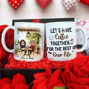 Let's Have Coffee Together For The Rest Of Our Life, Personalized Coffee Mug, Anniversary Couple Gift - Coffee Mug - GoDuckee