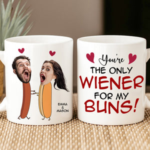 Custom Photo Gifts For Couple Coffee Mug You're The Only Wiener For My Buns - Coffee Mugs - GoDuckee