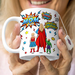 Personalized Gifts For Mom Coffee Mug Super Mom And Kids Mother's Day - Coffee Mug - GoDuckee