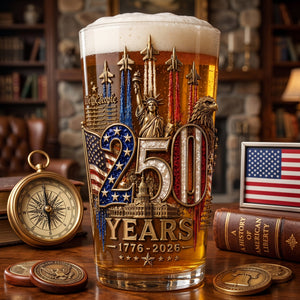 America 250th Anniversary Beer Glass - Personalized Gifts For Patriotic 05palu270526