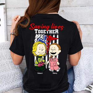 Personalized Gifts For Couple Shirt, First Responder Couple Saving Lives Together 02qhpu160125hg - Shirts - GoDuckee