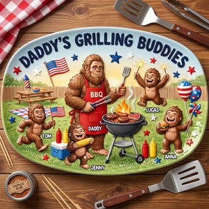 Bigfoot Dad Grilling Plate - Personalized Gifts For Dads 02natn200526 - Plates - GoDuckee