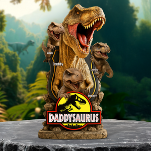 Daddysaurus Dad Acrylic Plaque Personalized Gifts For Dad 03NAPU160525 - Shaped Plaques - GoDuckee