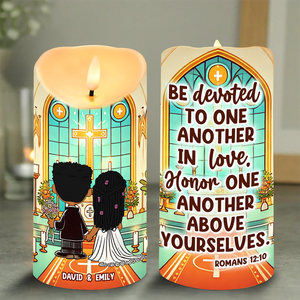 Personalized Gifts For Couple Led Candle Wedding In Church 01xqpu110125hg - Led Candle - GoDuckee