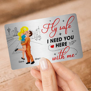 Personalized Gifts For Couple Pilot Wallet Card Fly Safe 04KAQN040225PA - Wallet Card - GoDuckee