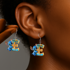 Blue Monsters Alphabet Earrings - Personalized Gift For Her 05TGLU130625 - Earrings - GoDuckee