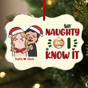 Couple 01topo150823tm, Personalized Medallion Acrylic Ornament - Ornament - GoDuckee