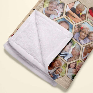 Grandma Reasons To Bee Happy, Personalized Blanket, Gifts For Grandparents - Blanket - GoDuckee