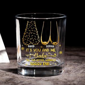 Cheeky Old Couple Drinking Glass - Personalized Gifts For Couples 02NALU181025 - Whiskey Glass - GoDuckee