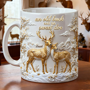 Precious Deer & Doe Couple Coffee Mug, Personalized Gifts For Couple 05qhlu210126 - Coffee Mug - GoDuckee