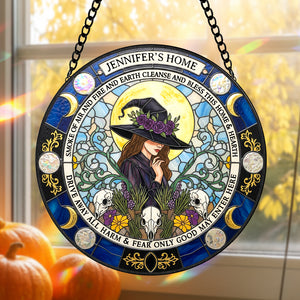 Blessings Witch House Stained Glass Suncatcher, Personalized Gifts For Witch Lovers 01qhtn080825 - Ornament - GoDuckee