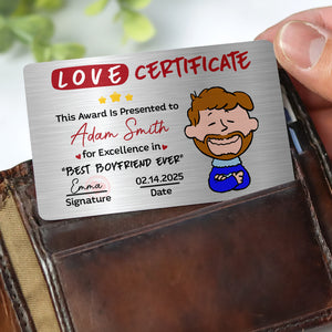 Personalized Gifts For Couple Wallet Card Love Certificate 01TODT251224HH - Wallet Card - GoDuckee