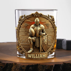 Kneeling Knight Sports Drinking Glass - Personalized Gifts For Christian 06HULU031025 - Whiskey Glass - GoDuckee